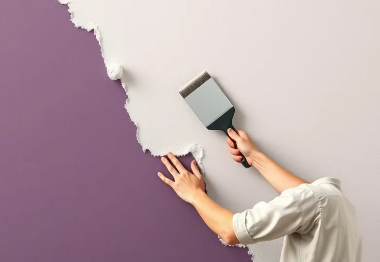 Application d'un enduit décoratif à la lisseuse sur un mur